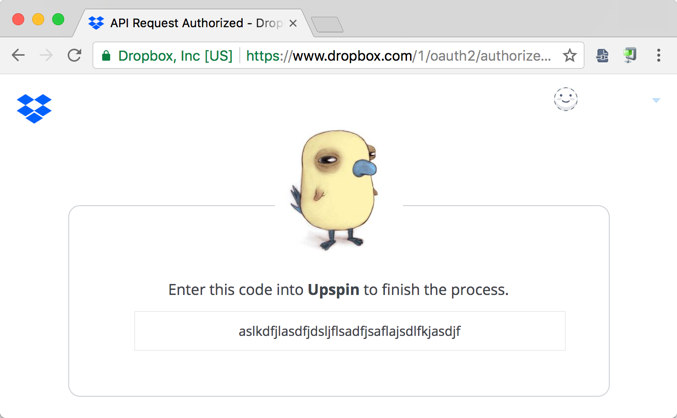 Dropbox API code